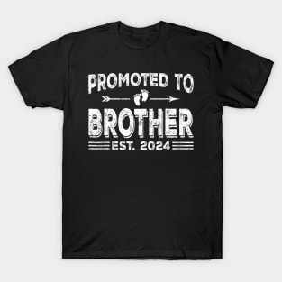 Promoted To Brother Est 2024 Fathers Day First Time Dad T-Shirt